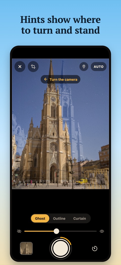 Yesterlens screenshot: alignment hints